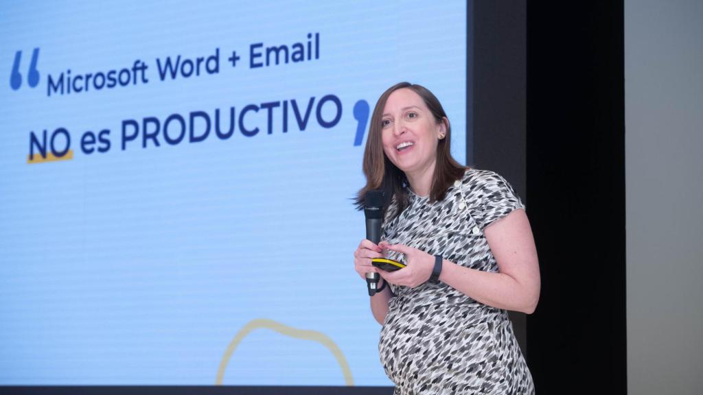 Pilar Prados, CEO y cofundadora de Bounsel, durante su participación en el Pich Day de Startup Valencia.