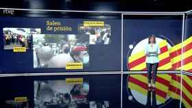 Un error en el 'Telediario' hace que se escuche viva España durante la salida de los presos del procés
