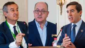 César González Bueno, CEO de Sabadell; José María Roldán, presidente de la AEB, y Carlos Torres, presidente de BBVA.