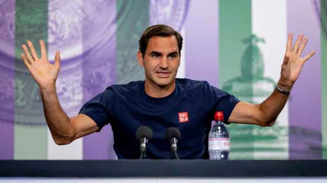 Roger Federer en rueda de prensa en Wimbledon