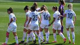 El Real Madrid Femenino celebra un gol