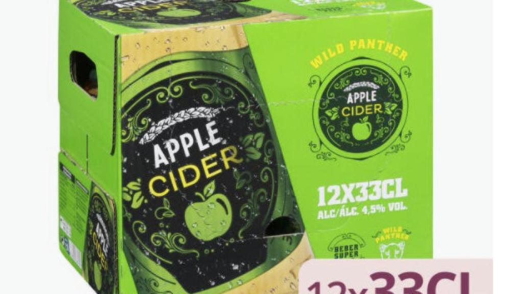 El pack de 12 cider de manzana.