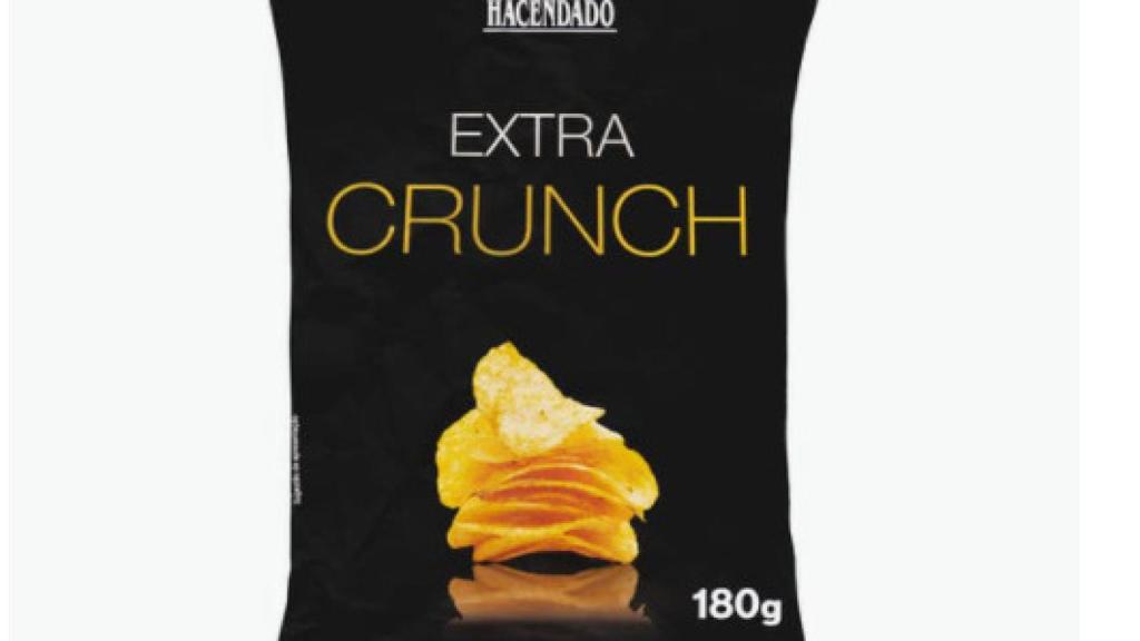 La bolsa de patatas fritas extra crujientes de Hacendado.