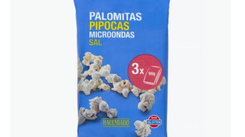 El paquete de palomitas de Hacendado.