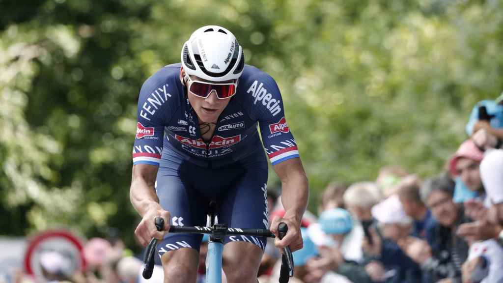 Mathieu Van der Poel tras ganar la 2ª etapa del Tour de Francia 2021
