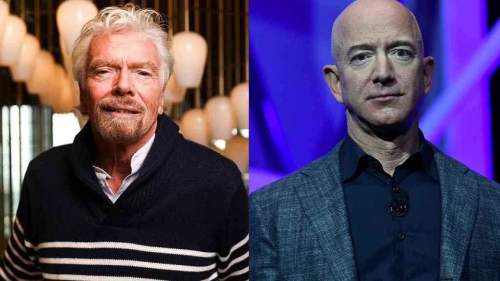 Richard Branson y Jeff Bezos, fundadores de Virgin Galactic y Blue Origin, respectivamente.