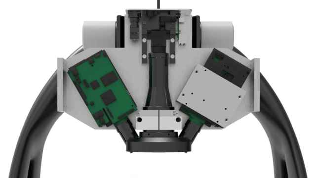 Diseño detallado de la plataforma Q-LEAF con los diferentes sensores ópticos 2D y 3D integrados.