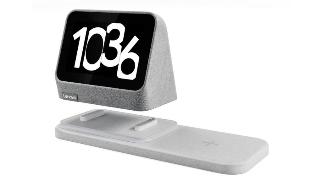 Lenovo Smart Clock 2 con su base de carga inalámbrica