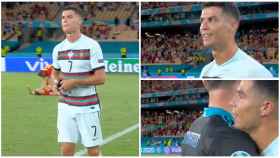 Cristiano Ronaldo habla con Courtois