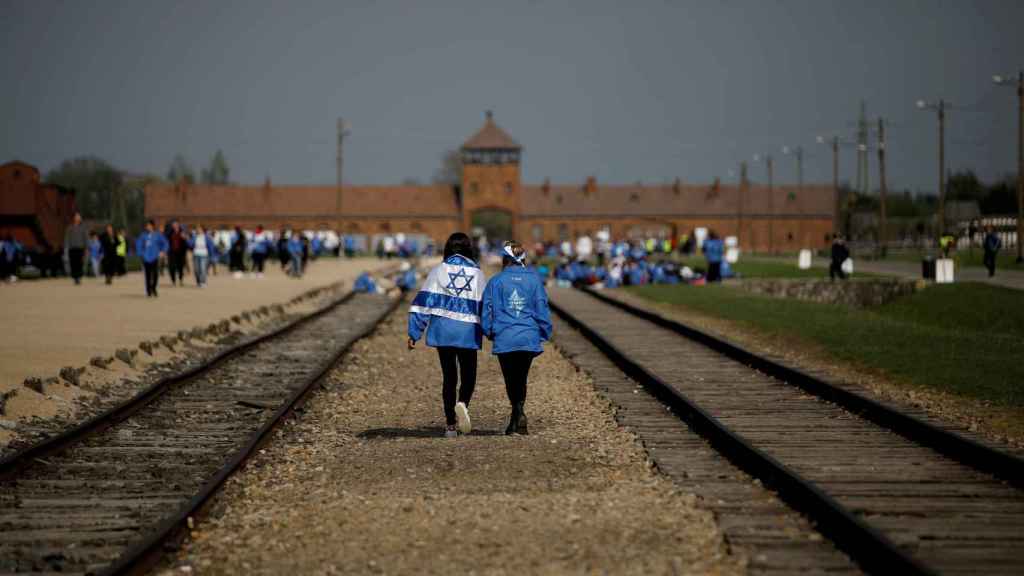 Imagen del 'March of the living', acto conmemorativo del Holocausto que se celebra en Auschwitz.