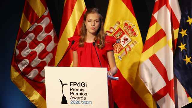 La princesa Leonor durante los premios Princesa de Girona en Barcelona.