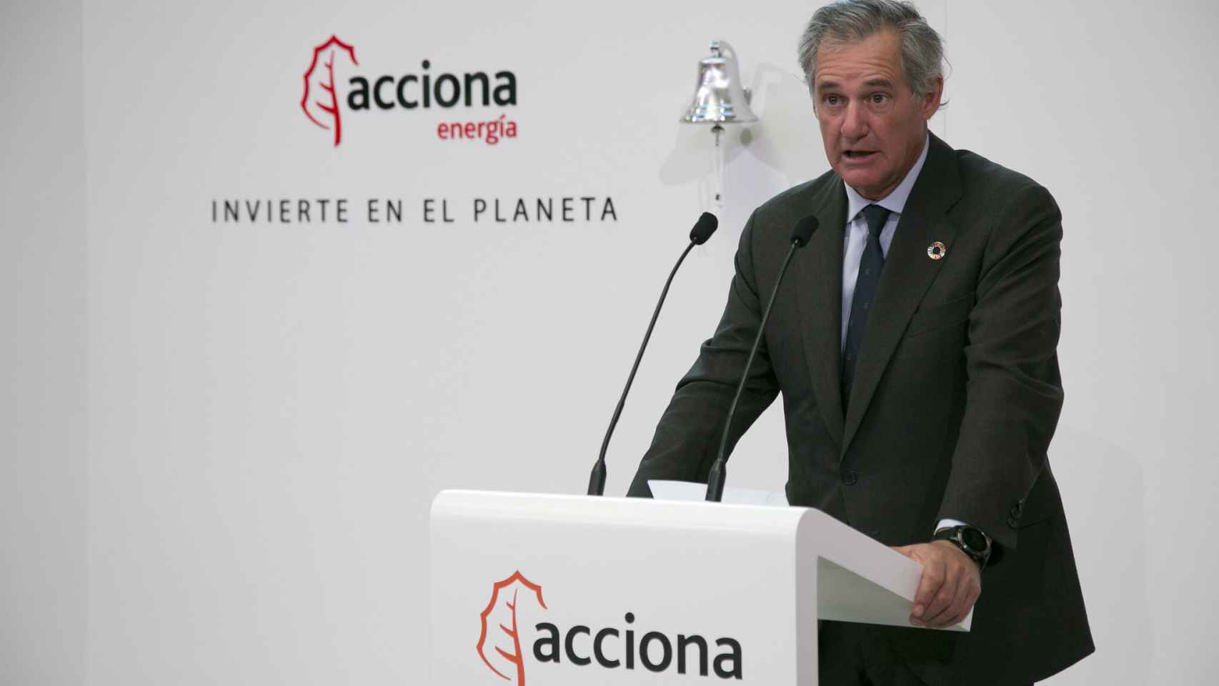 El presidente de Acciona Energía, José Manuel Entrecanales, en la salida a bolsa de la renovable.