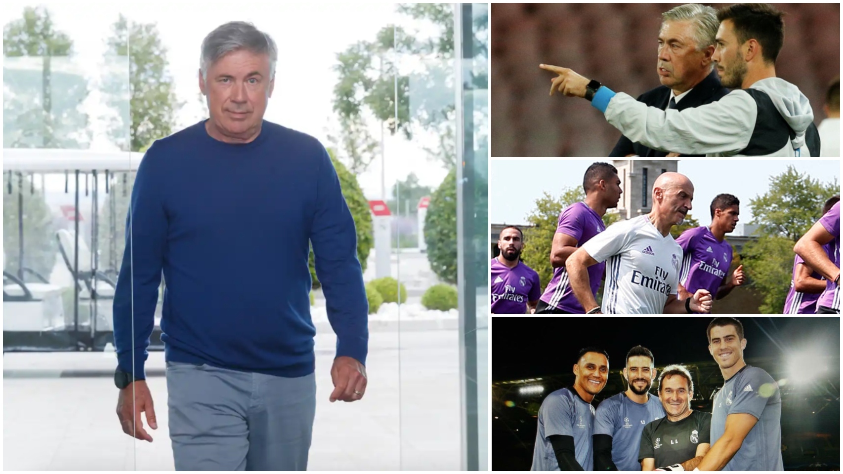 Ancelotti y su nuevo cuerpo técnico del Real Madrid