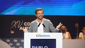 Pablo Casado, en su intervención en el Congreso del Partido Popular de la Comunidad Valenciana. EE