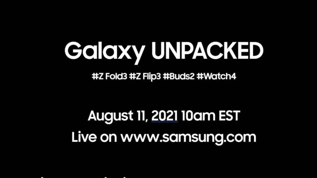 Cartel anunciante del próximo evento de Samsung.