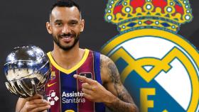 Adam Hanga y el escudo del Real Madrid, en un fotomontaje