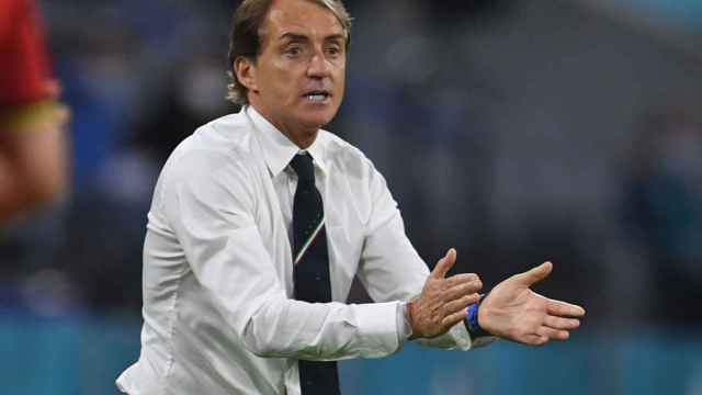 Roberto Mancini, en un partido de la selección de Italia en la Eurocopa 2020