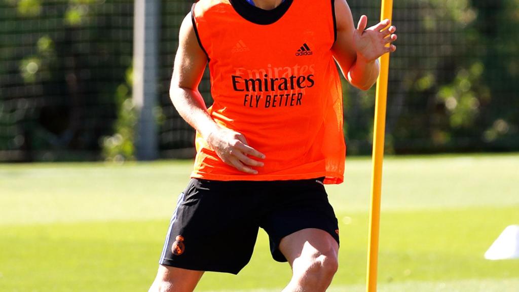 Martin Odegaard, en un entrenamiento del Real Madrid