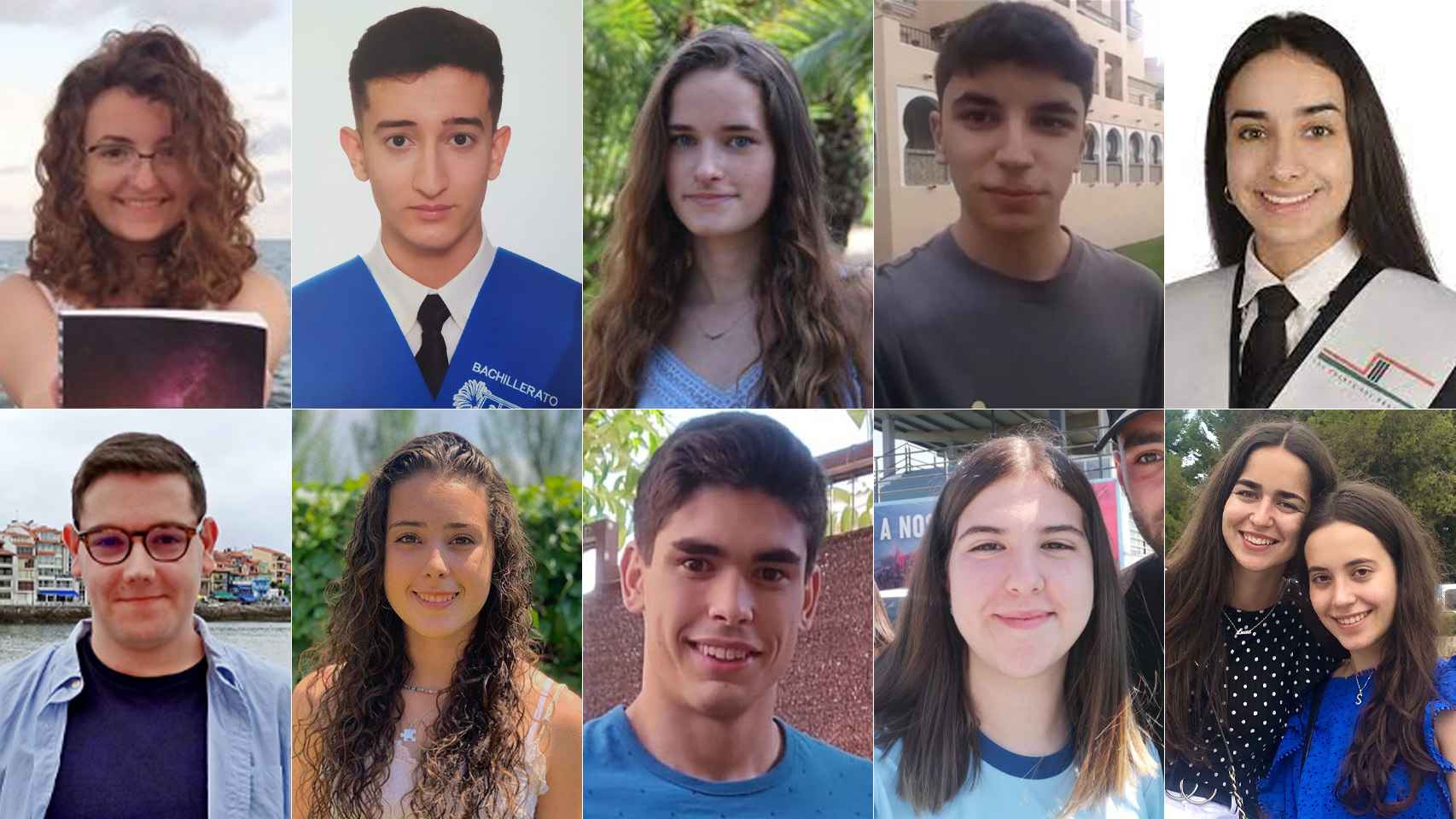 Diez de los diecisiete alumnos con las mejores notas de la EBAU.