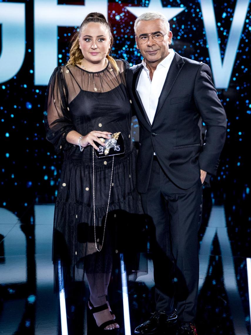 Jorge Javier junto a Rocío Flores durante la participación de Antonio David en 'GH VIP'.