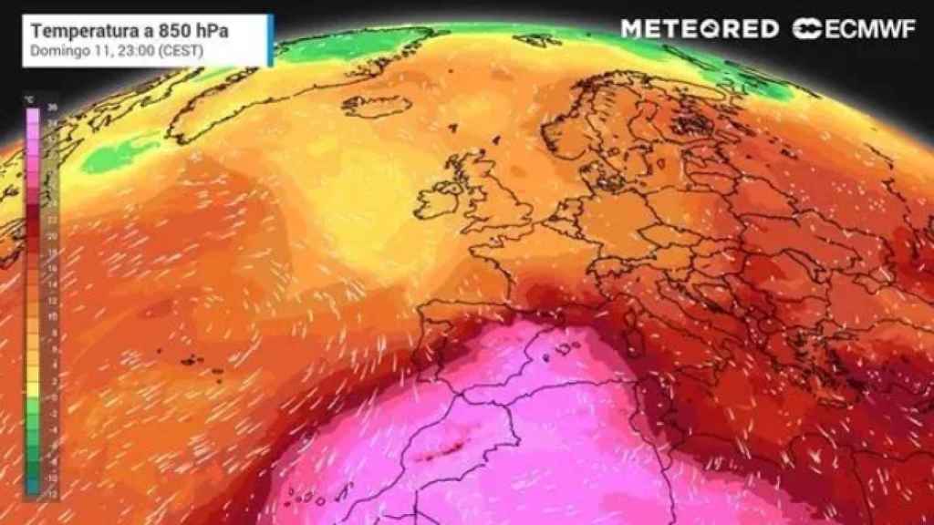 El mapa con la evolución de las temperaturas en los próximos días en España.