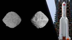Asteroides Bennu y Ryugu junto con el Long March 5