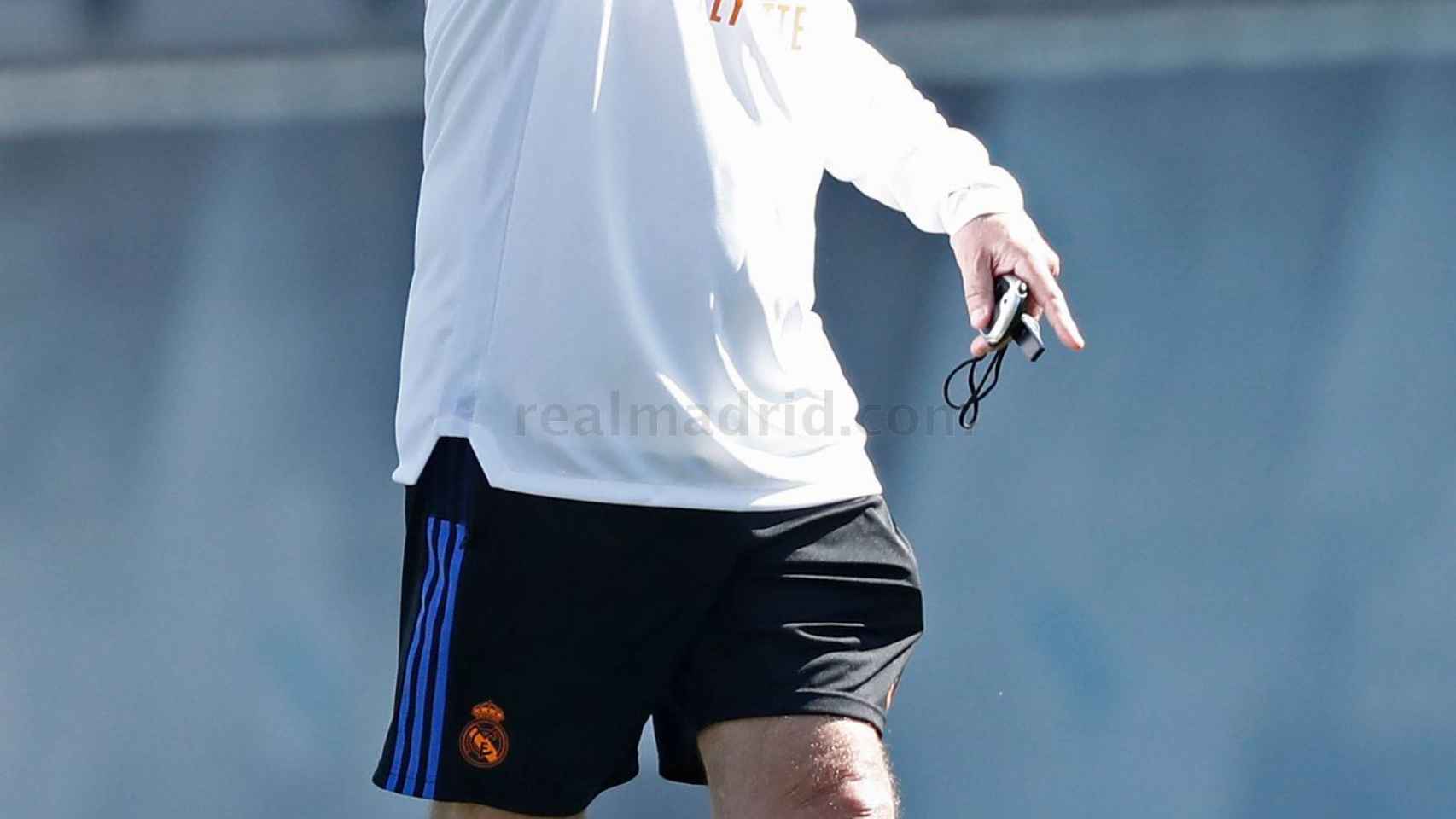 Carlo Ancelotti, durante un entrenamiento del Real Madrid
