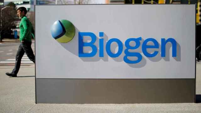 FILE PHOTO: FILE PHOTO: A sign marks a Biogen facility in Cambridge