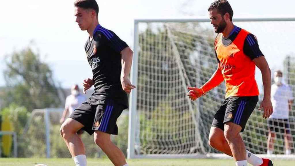 Sergio Arribas, entrenando con el Real Madrid