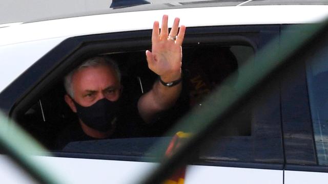 Mourinho a su llegada a Roma