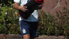 Marco Asensio, durante un entrenamiento de la Selección