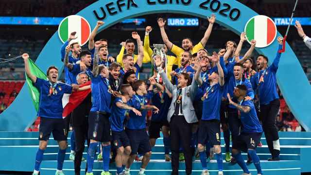 La celebración de Italia después de ganar la Eurocopa a Inglaterra