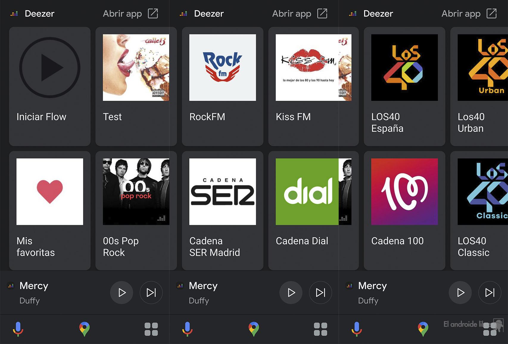 Deezer in the new driving mode of Google Maps