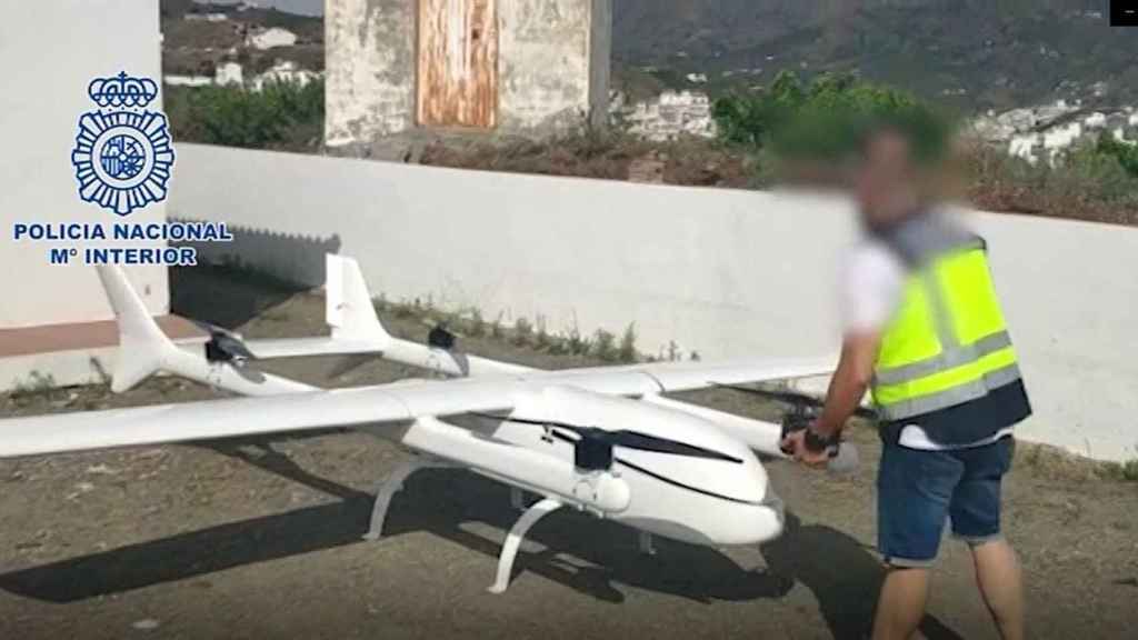 Dron intervenido en Málaga por la Policía Nacional.