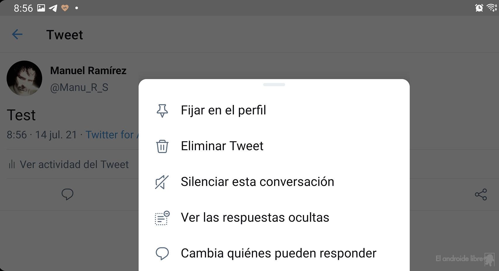 Pulsa después de publicar para cambiar quién quieres que pueda responder