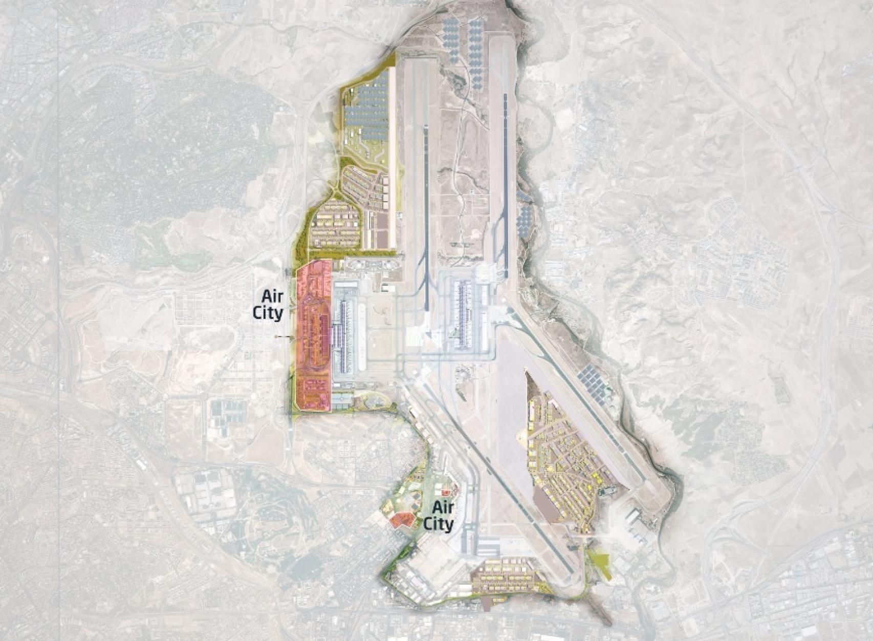 Plano del desarrollo de la Air City de Barajas. Fuente: Aena.