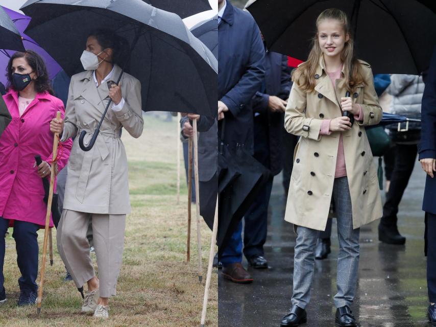 Letizia en la conmemoración del año Jacobeo 2021-2022. Leonor en la visita al Pueblo Ejemplar 2019.