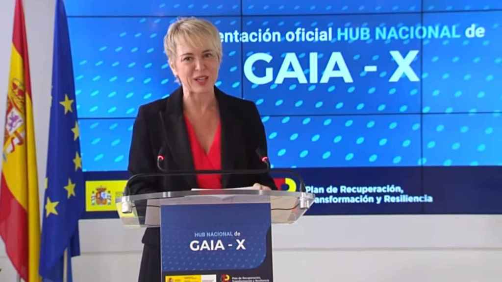 La secretaria de Estado de Digitalización e Inteligencia Artificial, Carme Artigas, durante la presentación del hub español de Gaia-X.