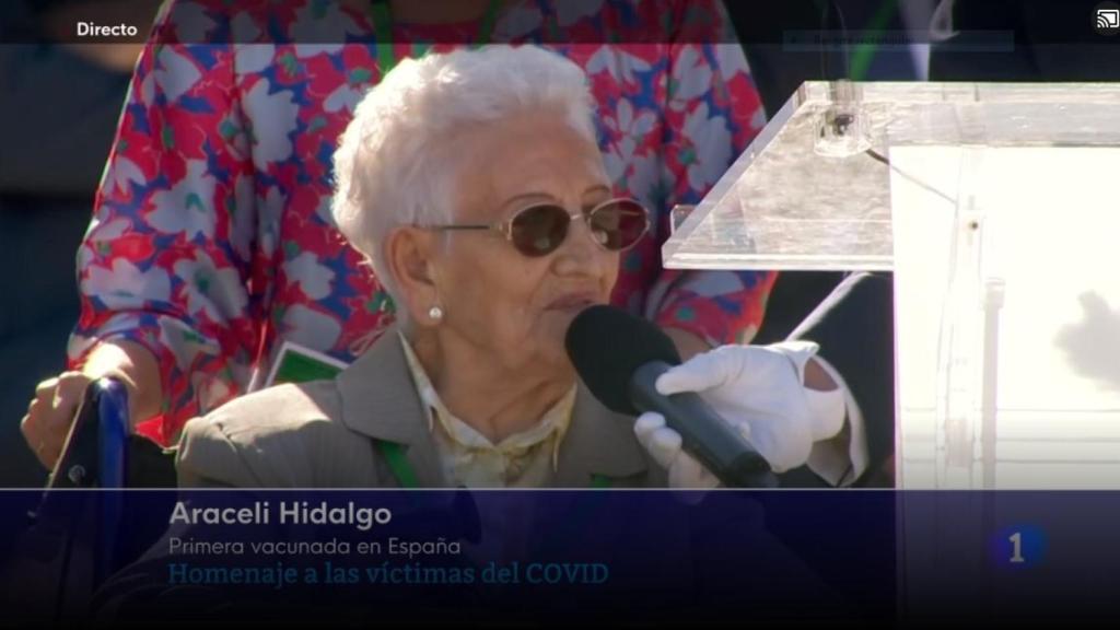 Araceli Hidalgo en el homenaje de Estado a las víctimas de la Covid.