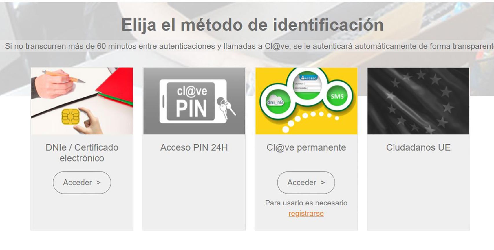 Método de identificación para la solicitud