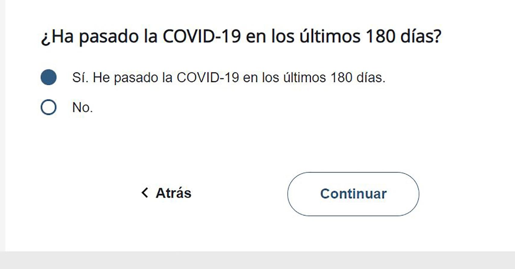 Una de las preguntas del cuestionario