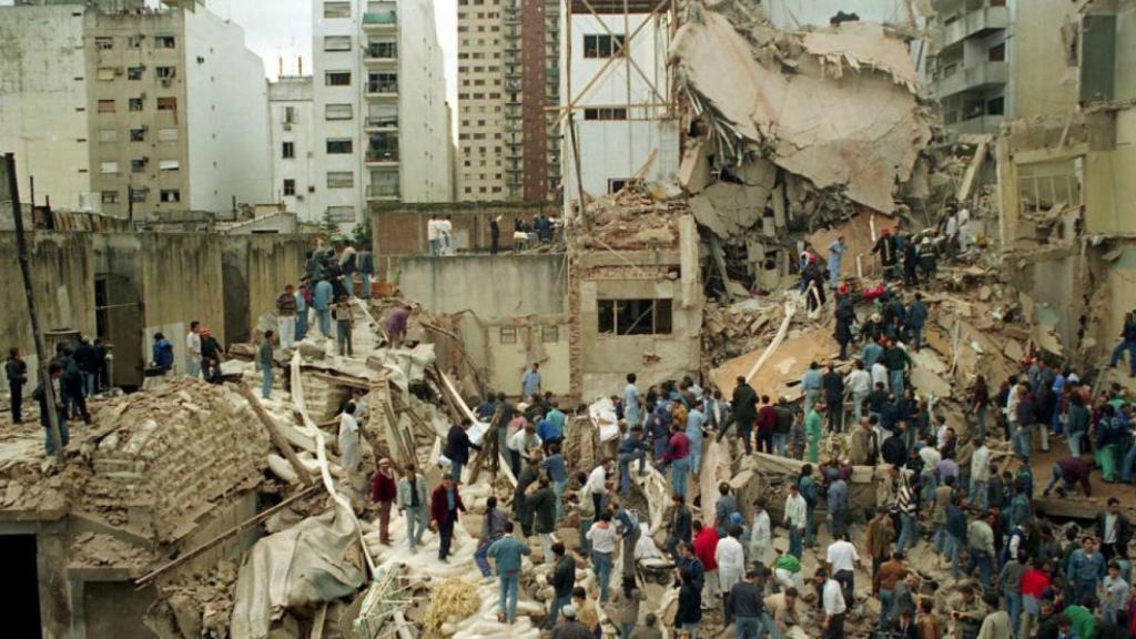 Imagen del atentado de la AMIA.