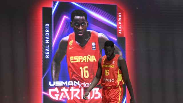 Usman Garuba en la presentación de la selección española de baloncesto para los JJOO de Tokio 2020