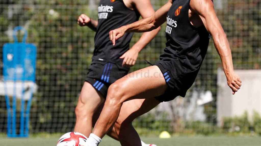 Isco Alarcón y Lucas Vázquez, durante un entrenamiento del Real Madrid