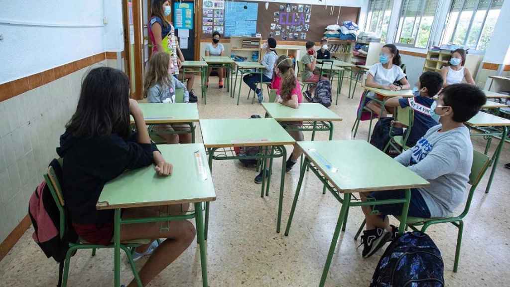 Un aula de un colegio de la Comunidad Valenciana, durante el curso pasado.