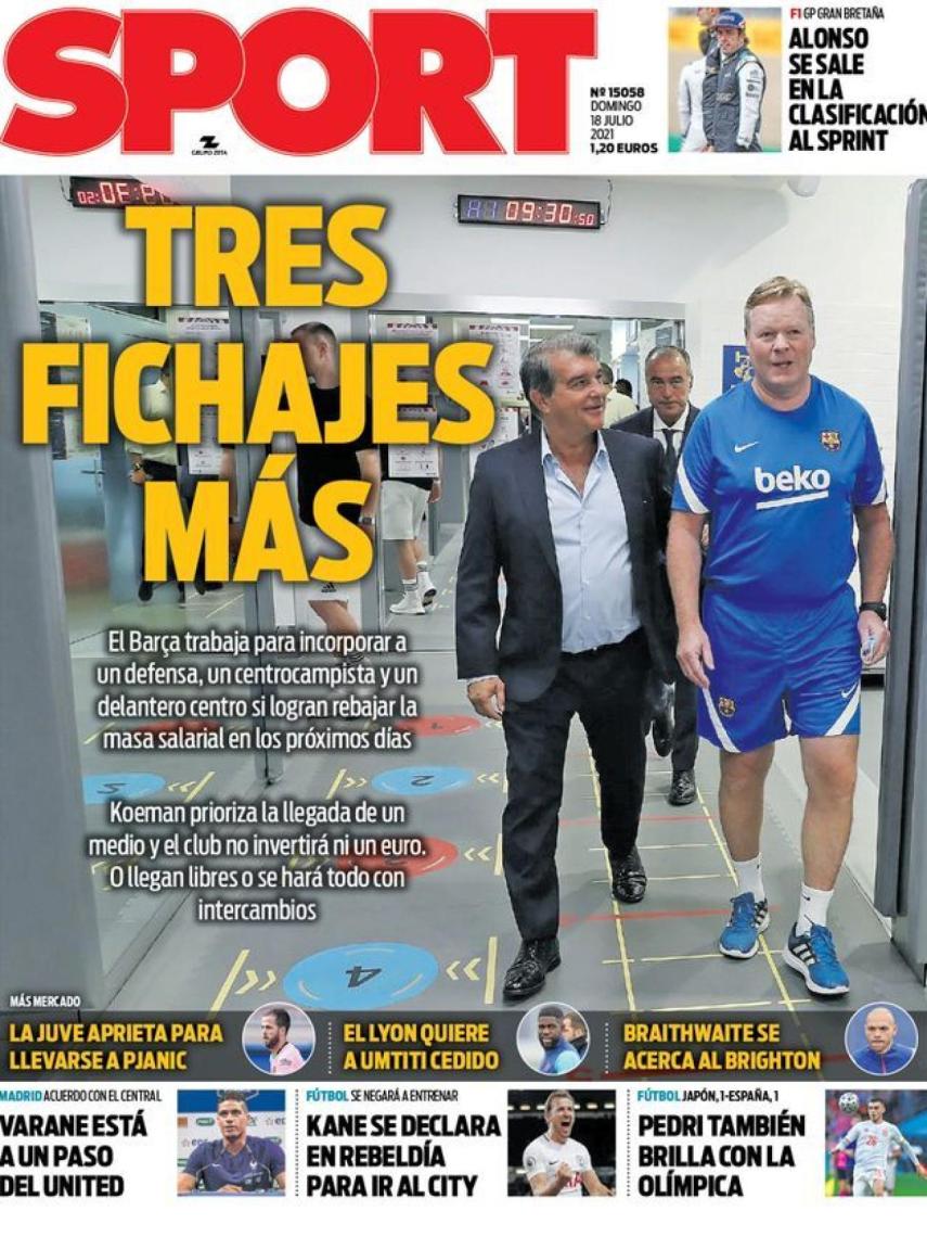 La portada del diario SPORT (18/07/2021)