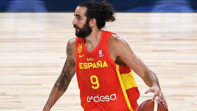 Ricky Rubio, con la selección española de baloncesto