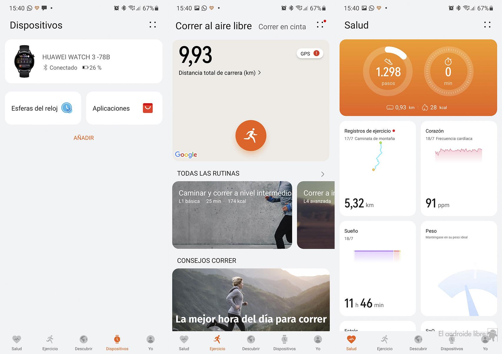 App de Salud de Huawei instalada en el Galaxy Note10+