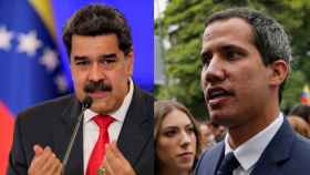 A la izquierda, el presidente venezolano, Nicolás Maduro. A la derecha, el presidente interino, Juan Guaidó.