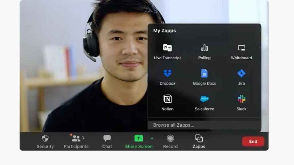 Zoom ya permite agregar aplicaciones como PayPals o Heads Up a las reuniones